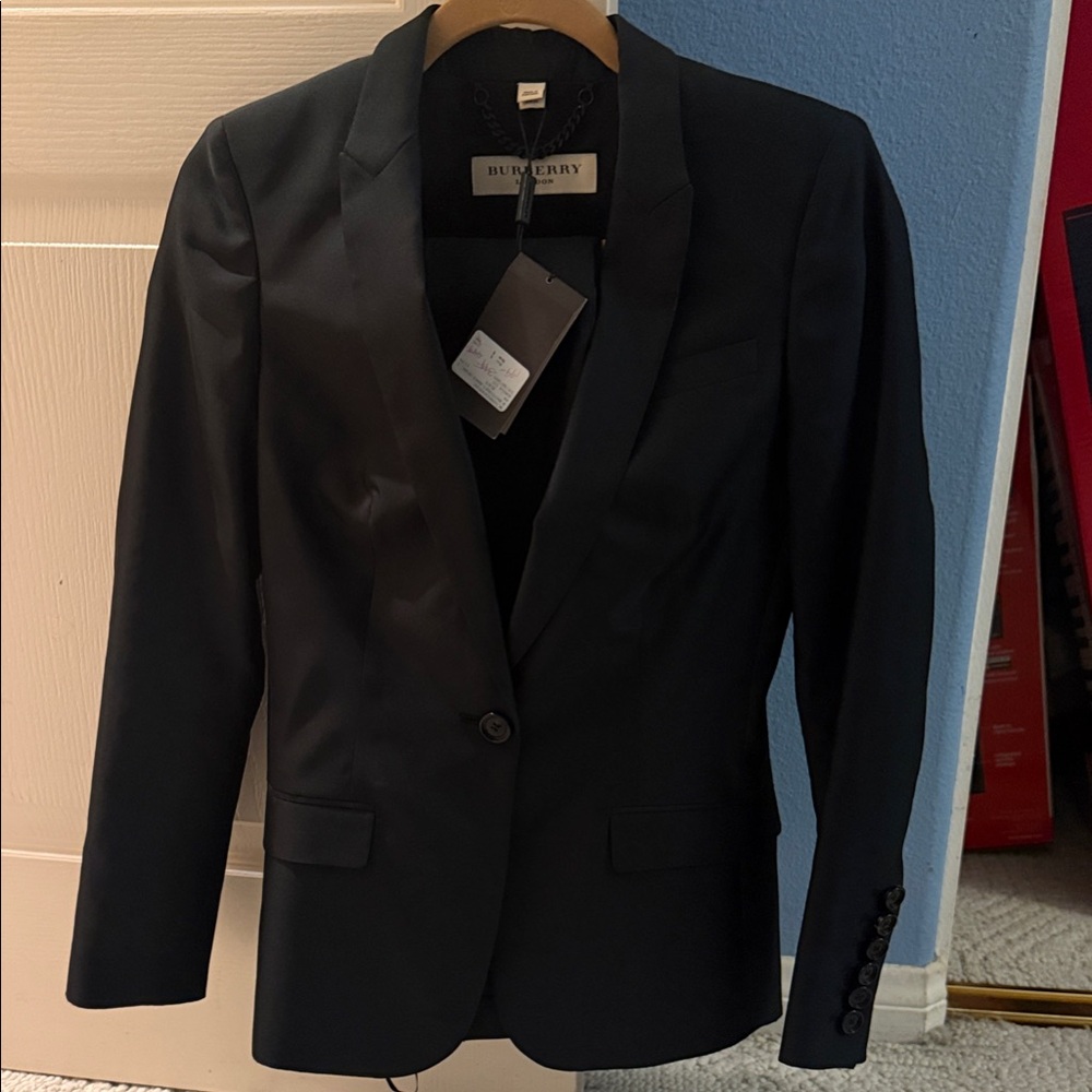 Burberry Classic Black Tailored Suit Jacket and Pants